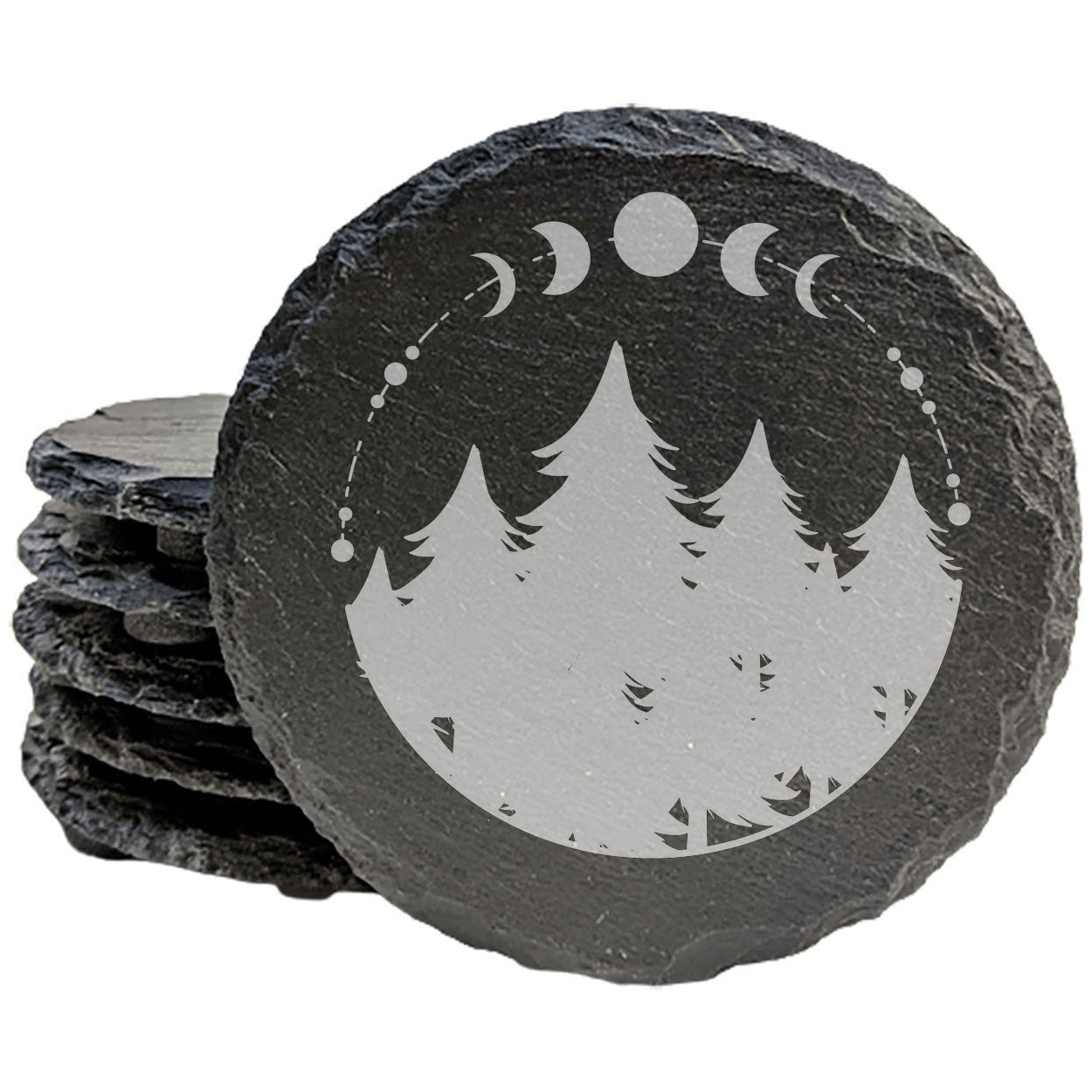 Under the Stars: Rustic Coasters with Moon Phases