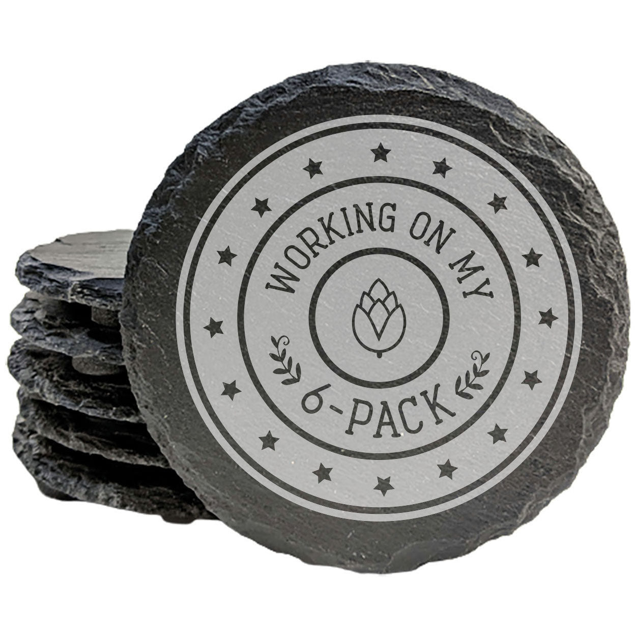 Honing My 6-Pack: Funny Beer Coasters with Hops