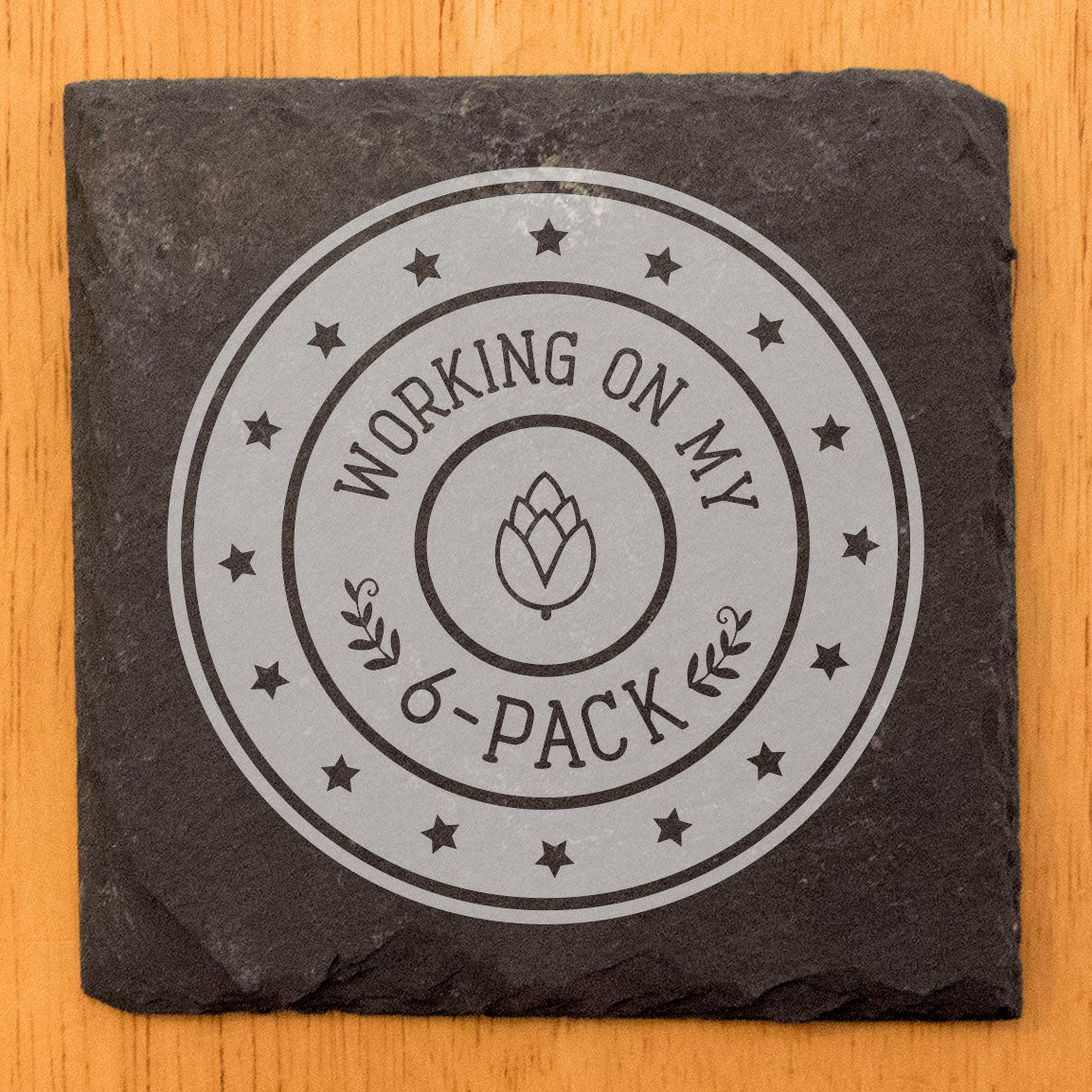 Honing My 6-Pack: Funny Beer Coasters with Hops