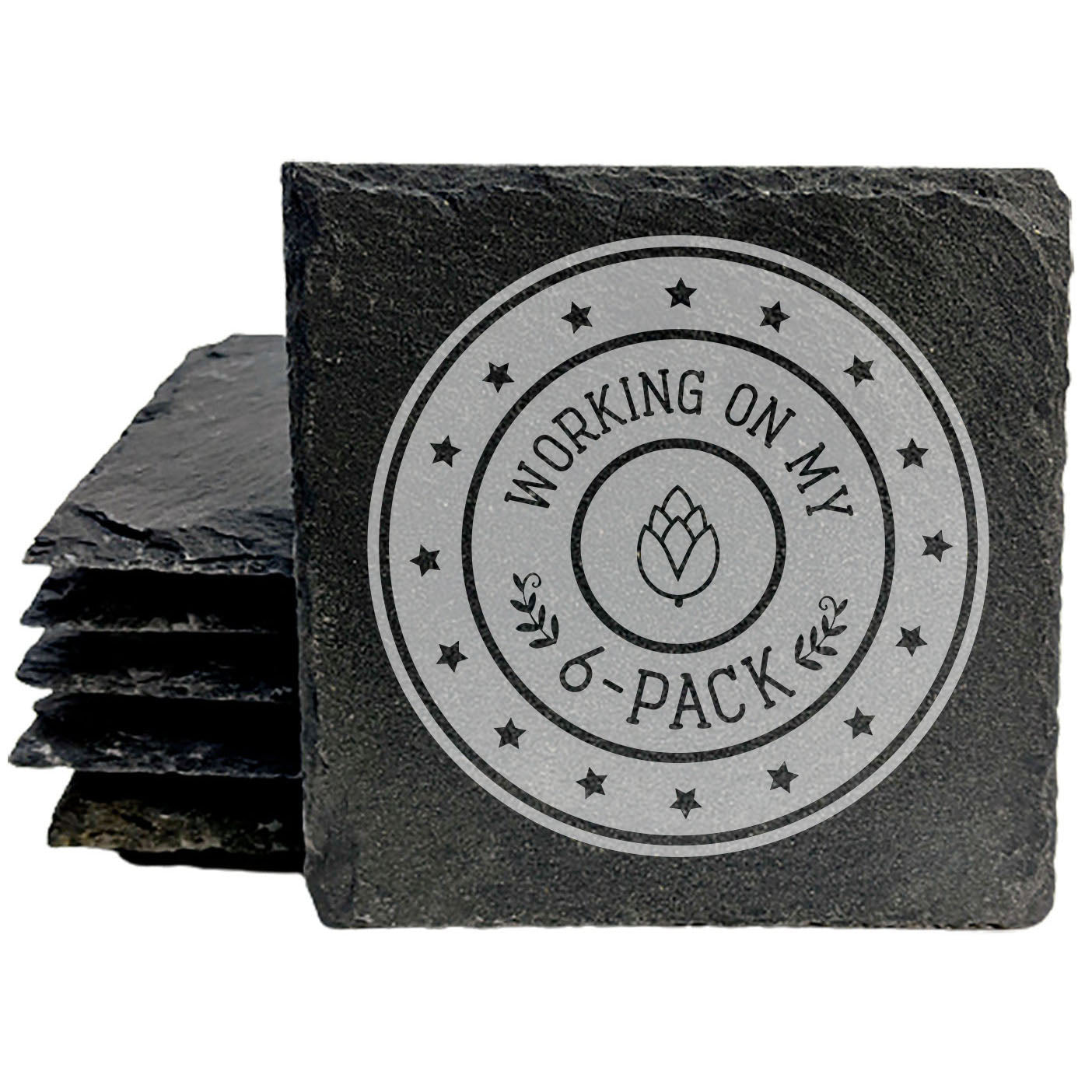 Honing My 6-Pack: Funny Beer Coasters with Hops