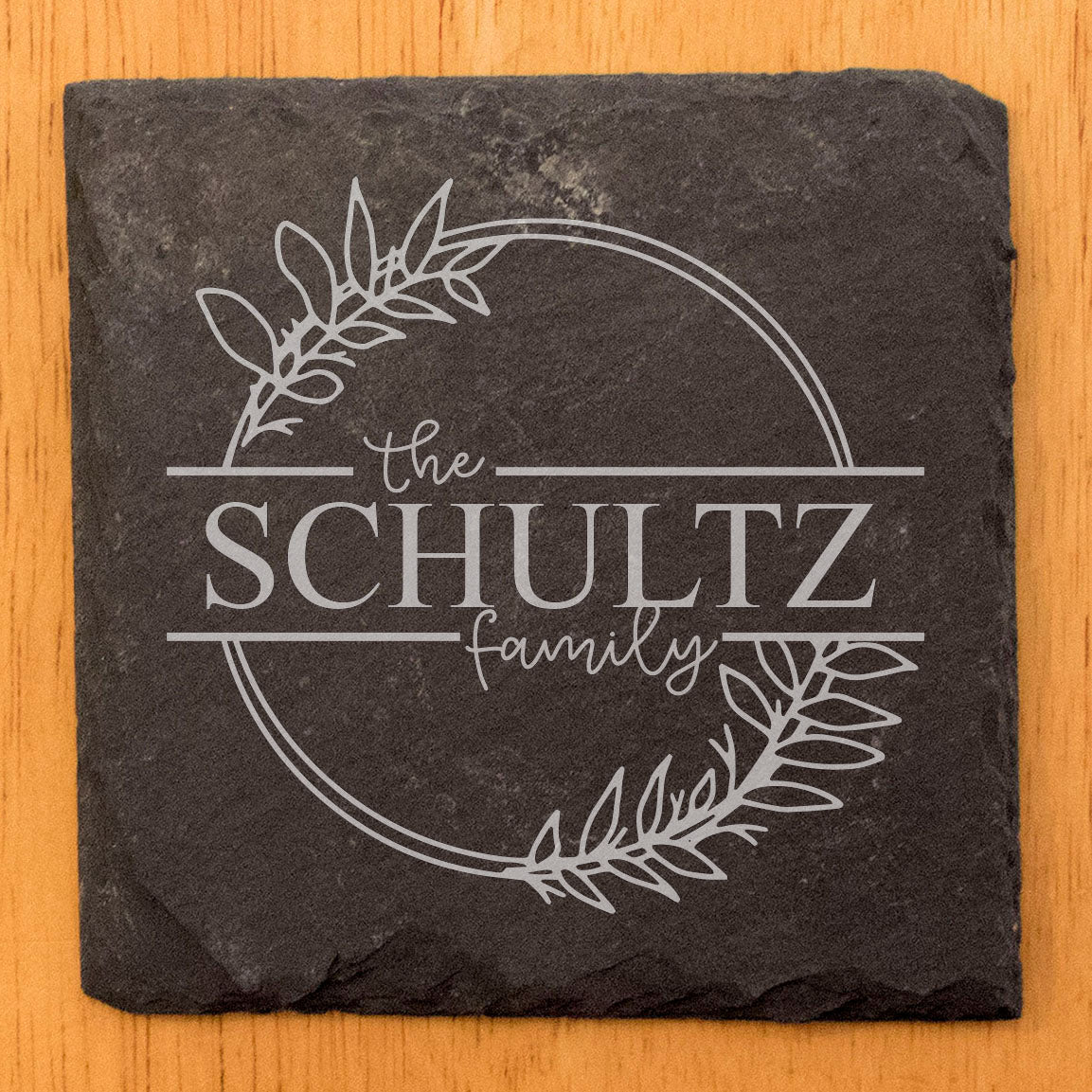 Rooted Together: Personalized Slate Coasters with Family Vine Monogram