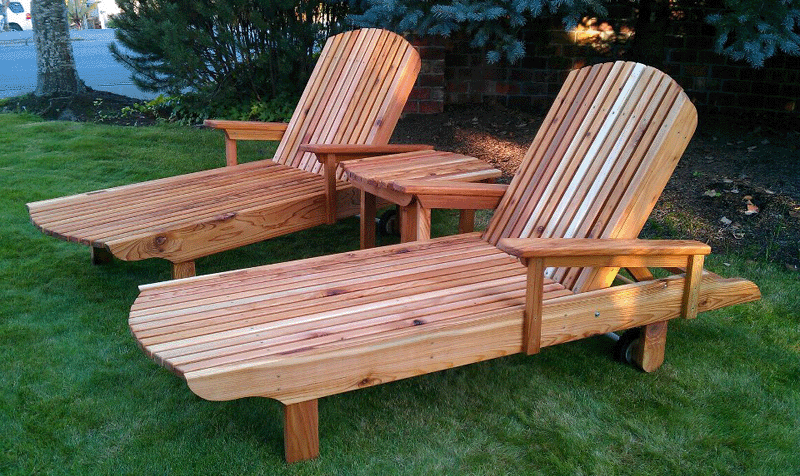 Cedar Chaise Lounge Chairs (Pair)