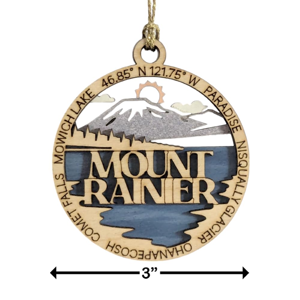 3" Mount Rainier Ornament / Car Charm - USA Made