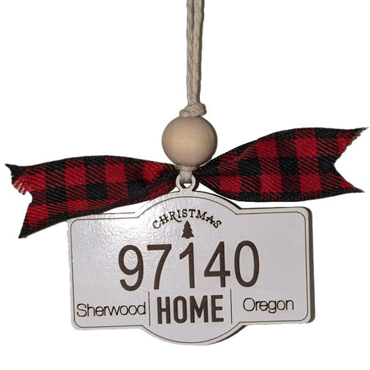Personalized 3" Zip Code Ornament - Custom City