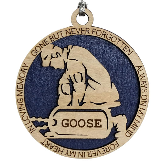3" Navy Memorial Ornament, Kneeling Soldier, Dog Tag