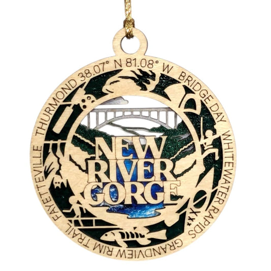 3.5" New River Gorge Ornament / Car Charm - USA Made