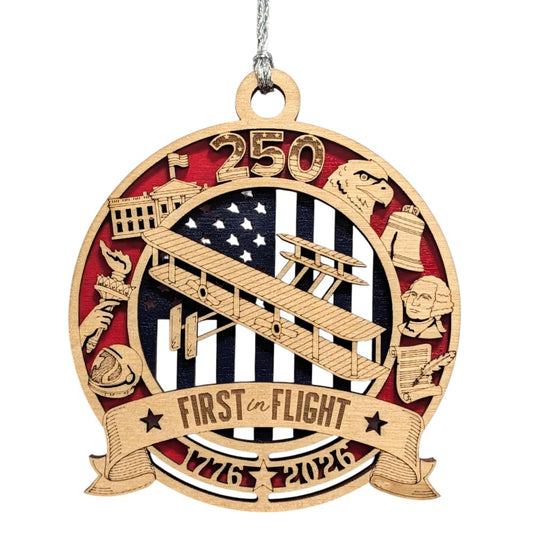 3.5" First in Flight Wright Brothers Plane Ornament
