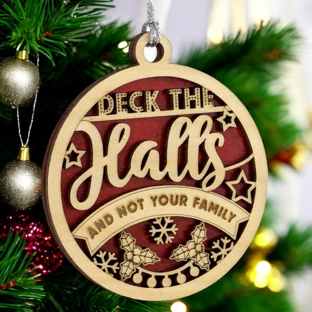 3" "Deck the Halls" Funny Christmas Ornament