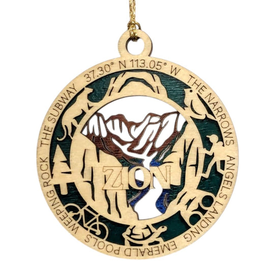 3.5" Zion National Park Ornament / Car Charm - USA Made