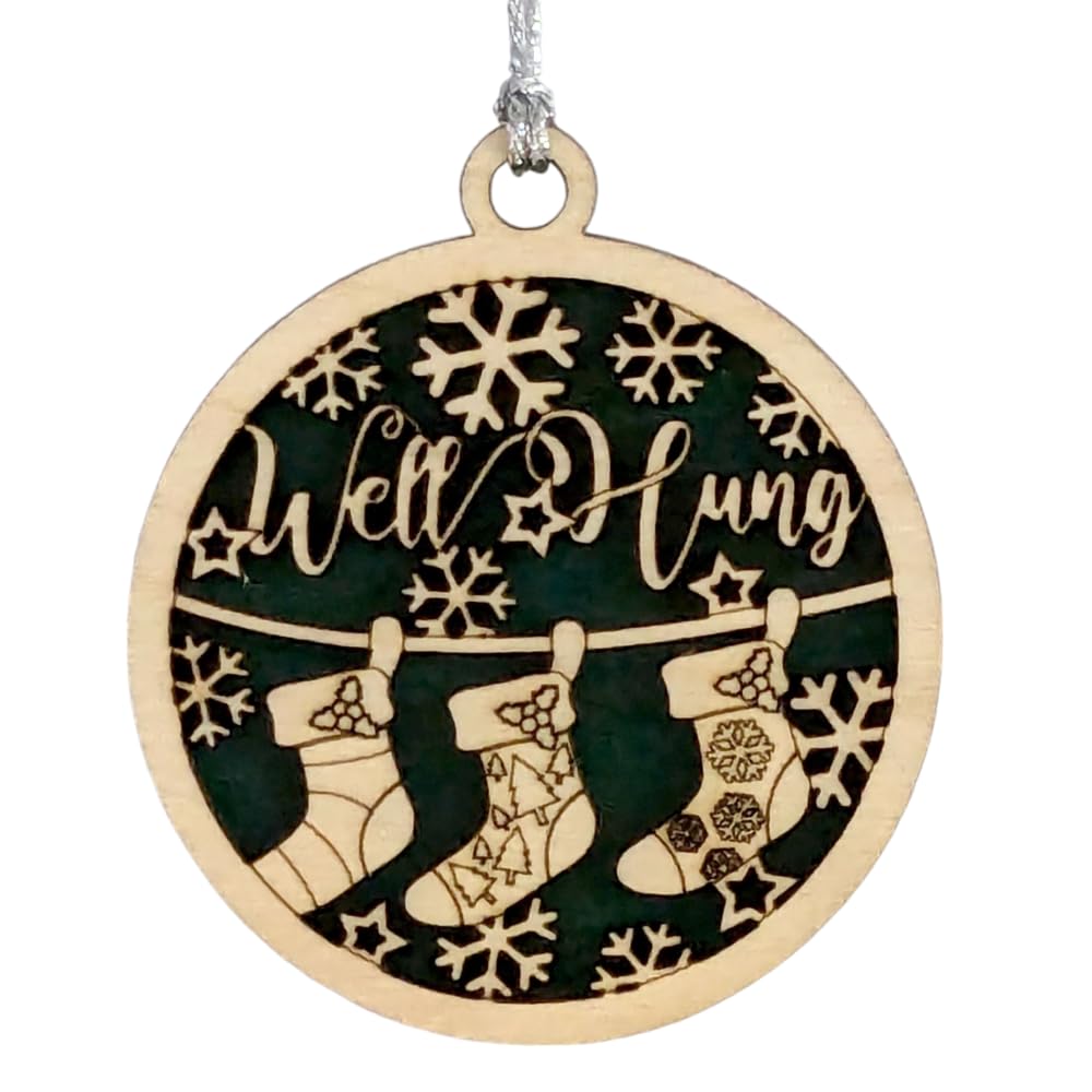 3" "Well Hung" Stocking Christmas Ornament