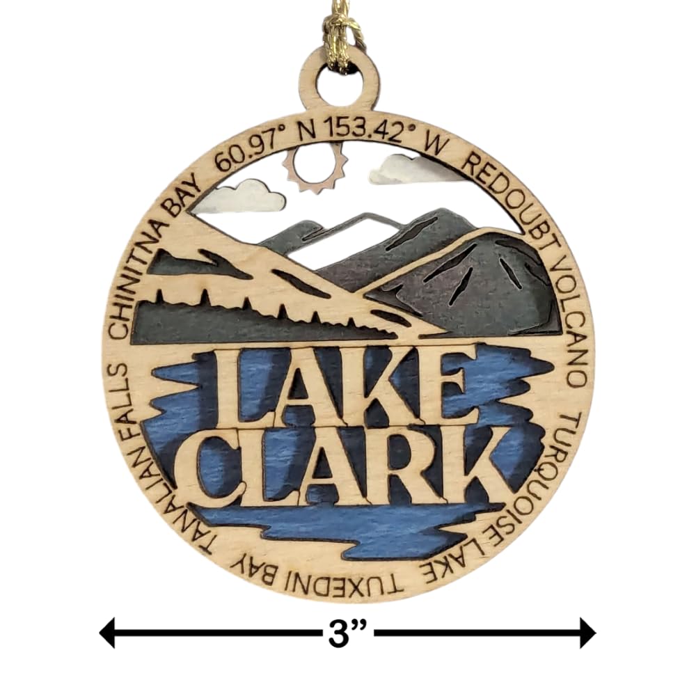 3" Lake Clark National Park Ornament / Car Charm - USA Made
