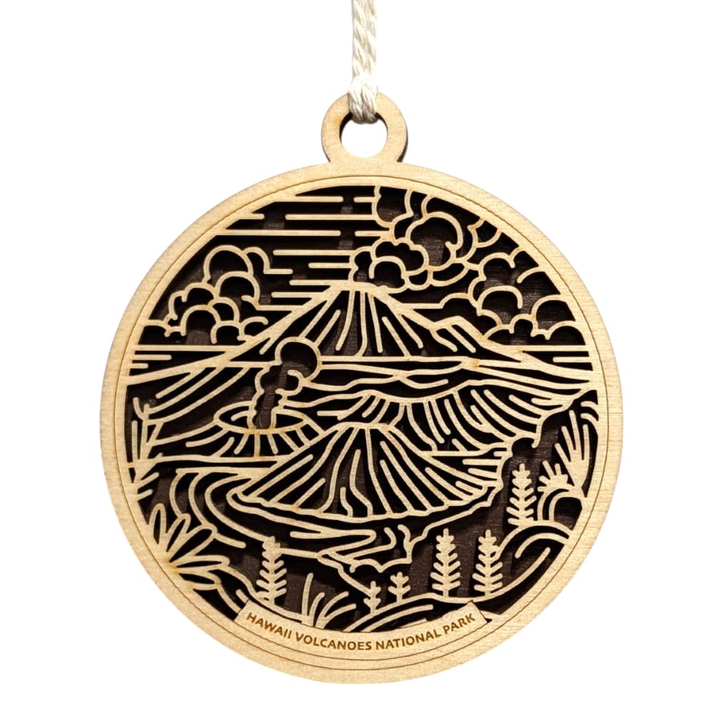 Hawaii Volcanoes National Park 3.5" Wooden Ornament