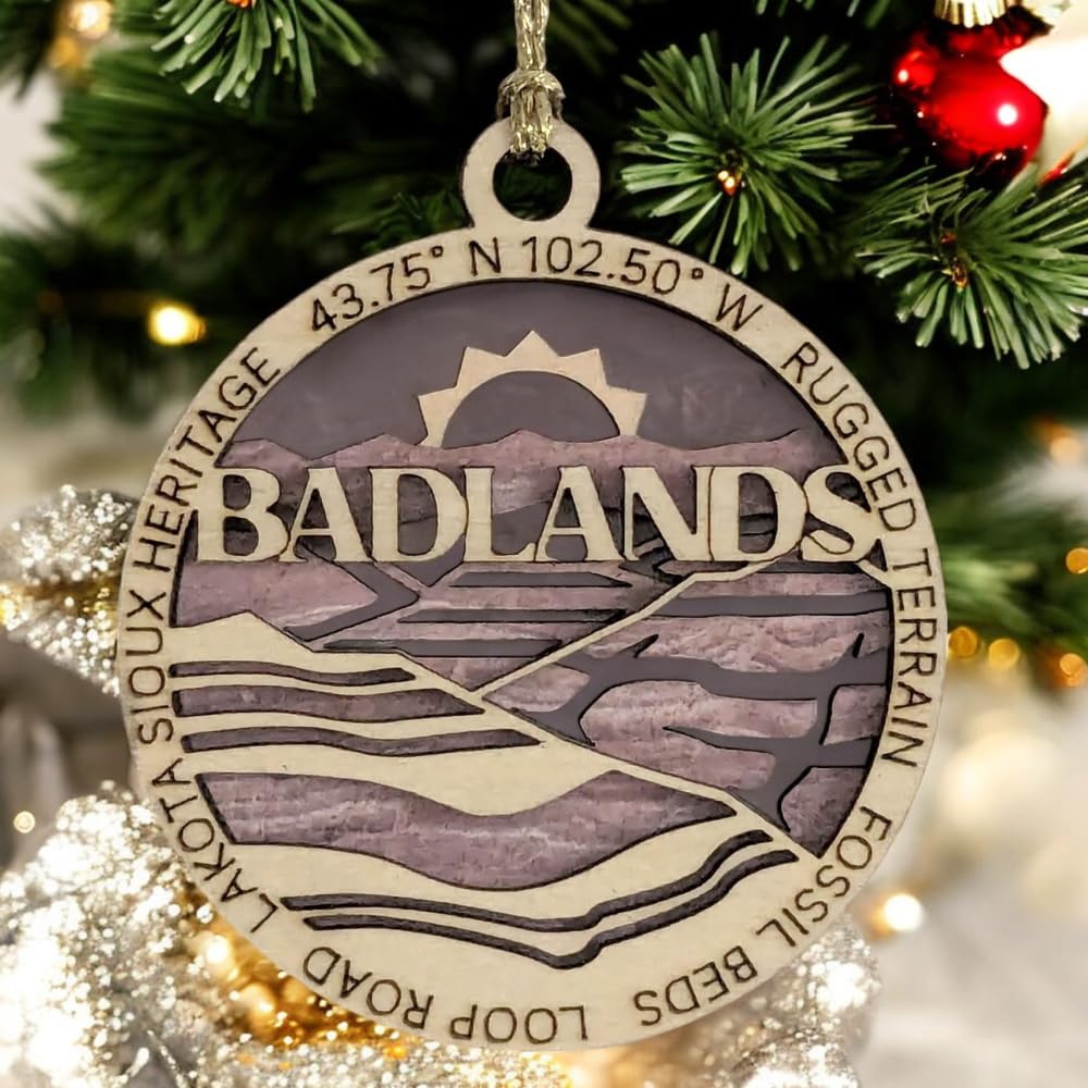 3" Badlands National Park Ornament / Car Charm - USA Made