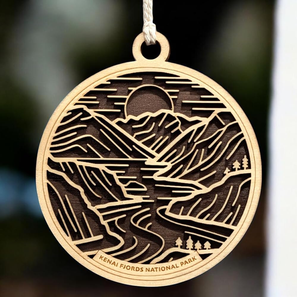 Kenai Fjords National Park 3.5" Wooden Ornament