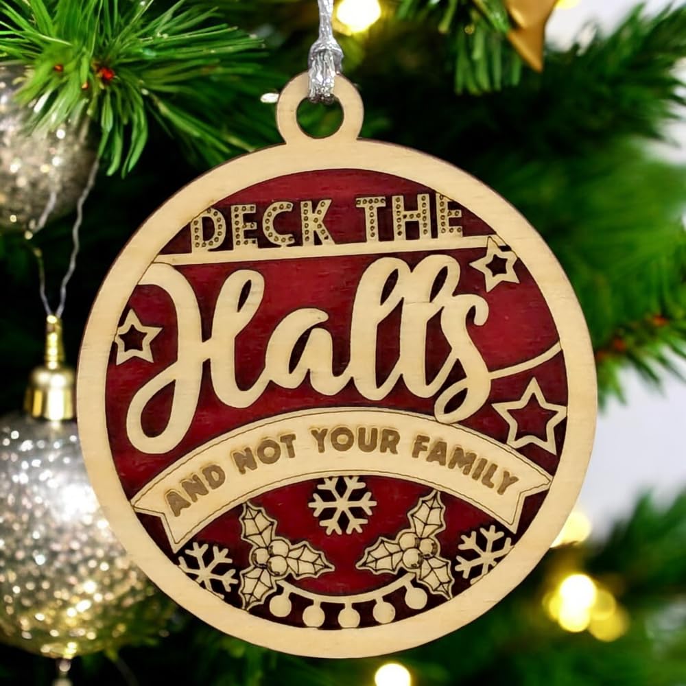 3" "Deck the Halls" Funny Christmas Ornament