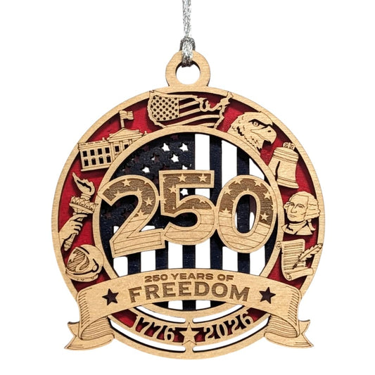 3.5" 250 Years of Freedom USA Map Ornament