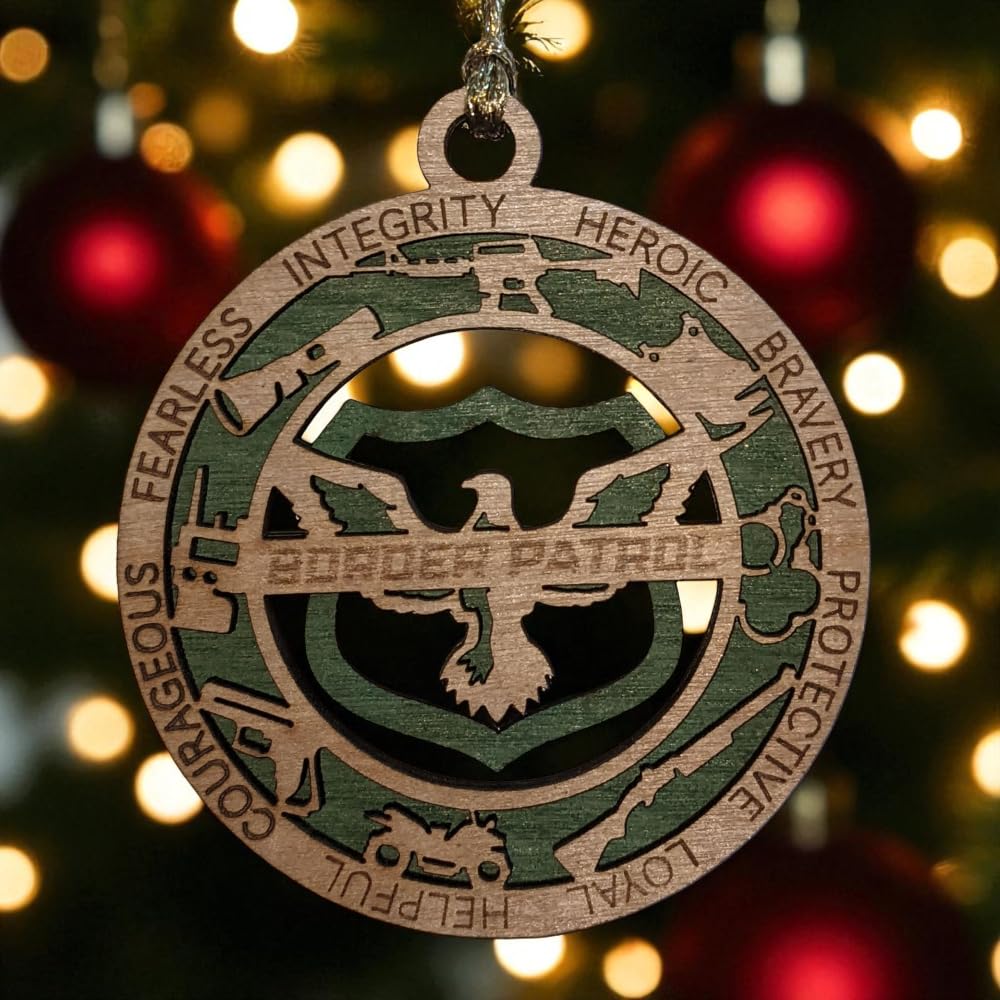 3" Border Patrol Wood Ornament - Cut Layer