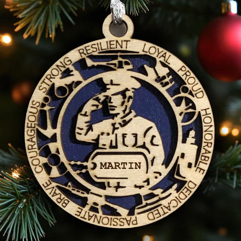 3" Coast Guard Male Ornament, Formal Uniform, Icons, Dog Tag