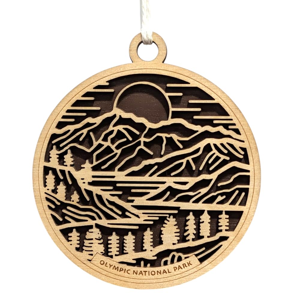 Olympic National Park 3.5" Wood Christmas Ornament