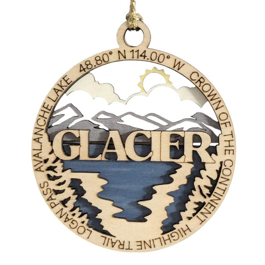 3" Glacier National Park Ornament / Car Charm - USA Made