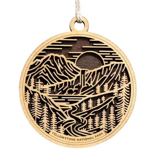Yellowstone National Park 3.5" Wood Christmas Ornament