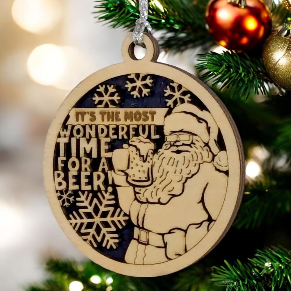 3" Santa Beer Christmas Ornament