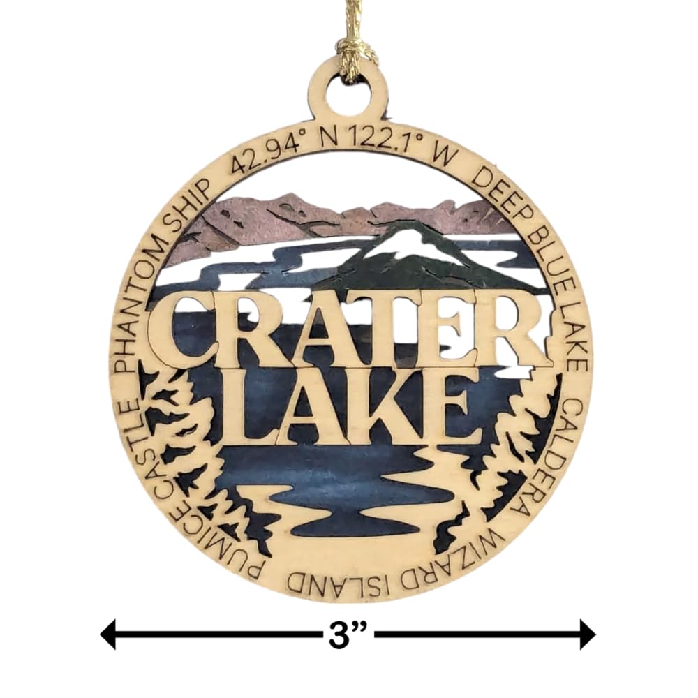 3" Crater Lake National Park Ornament / Car Charm - USA Made