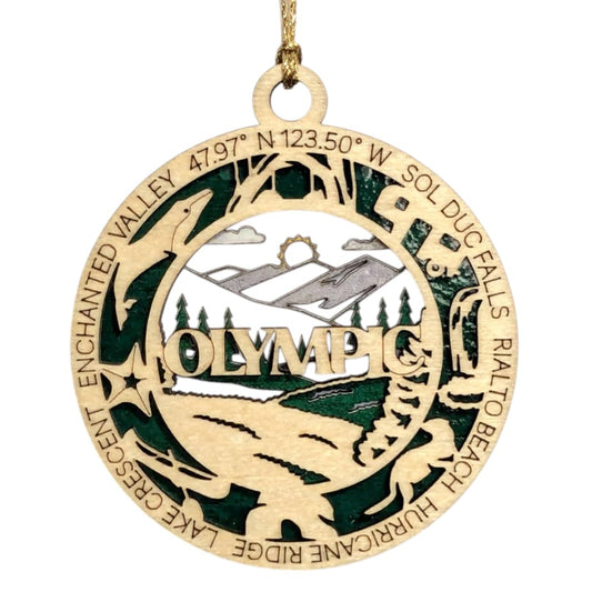 3.5" Olympic National Park Ornament / Car Charm - USA Made