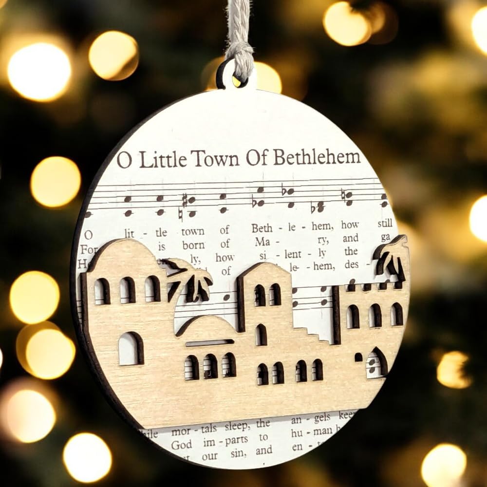 3.5" O Little Town of Bethlehem Skyline Ornament - USA Made