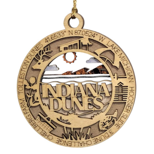 3.5" Indiana Dunes Ornament / Car Charm - USA Made