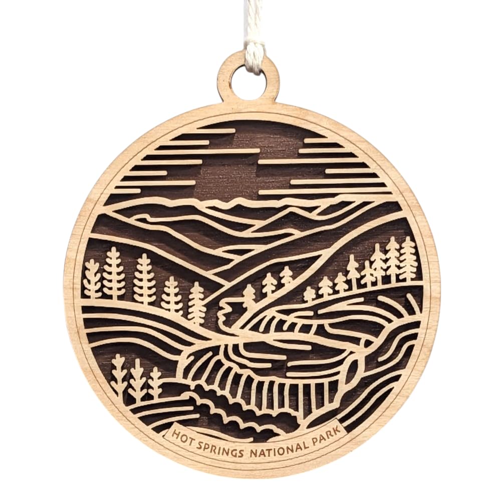 Hot Springs National Park 3.5" Wood Christmas Ornament
