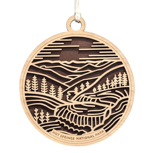 Hot Springs National Park 3.5" Wood Christmas Ornament