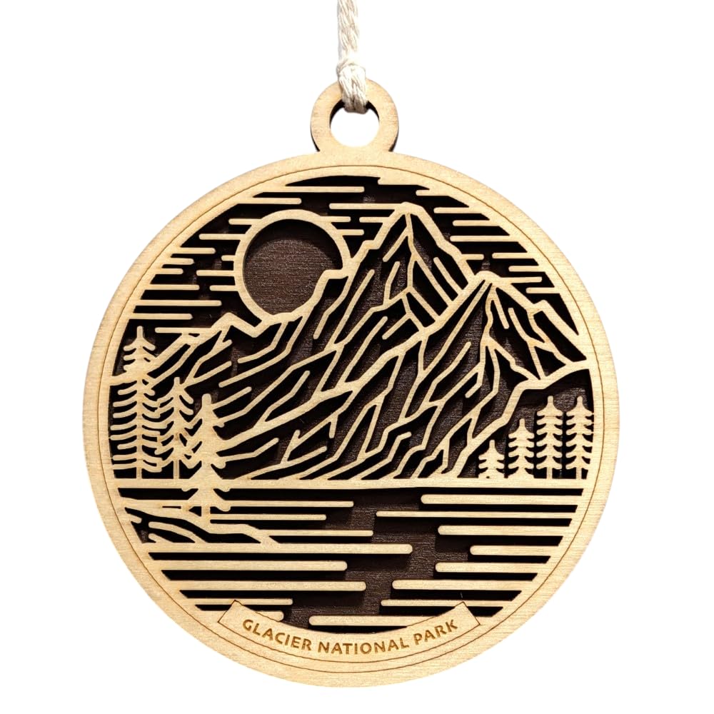 Glacier National Park 3.5" Wooden Ornament