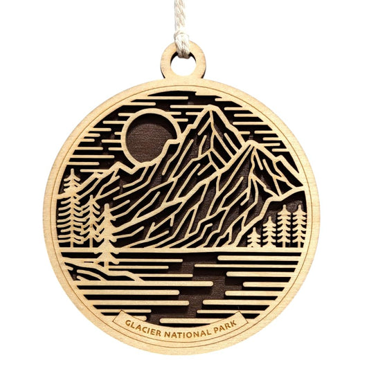 Glacier National Park 3.5" Wooden Ornament
