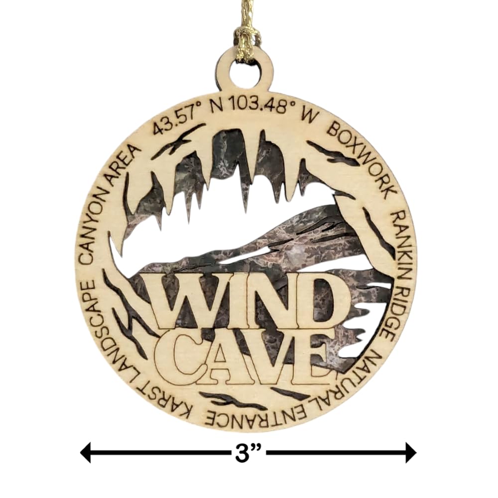 3" Wind Cave National Park Ornament / Car Charm - USA Made