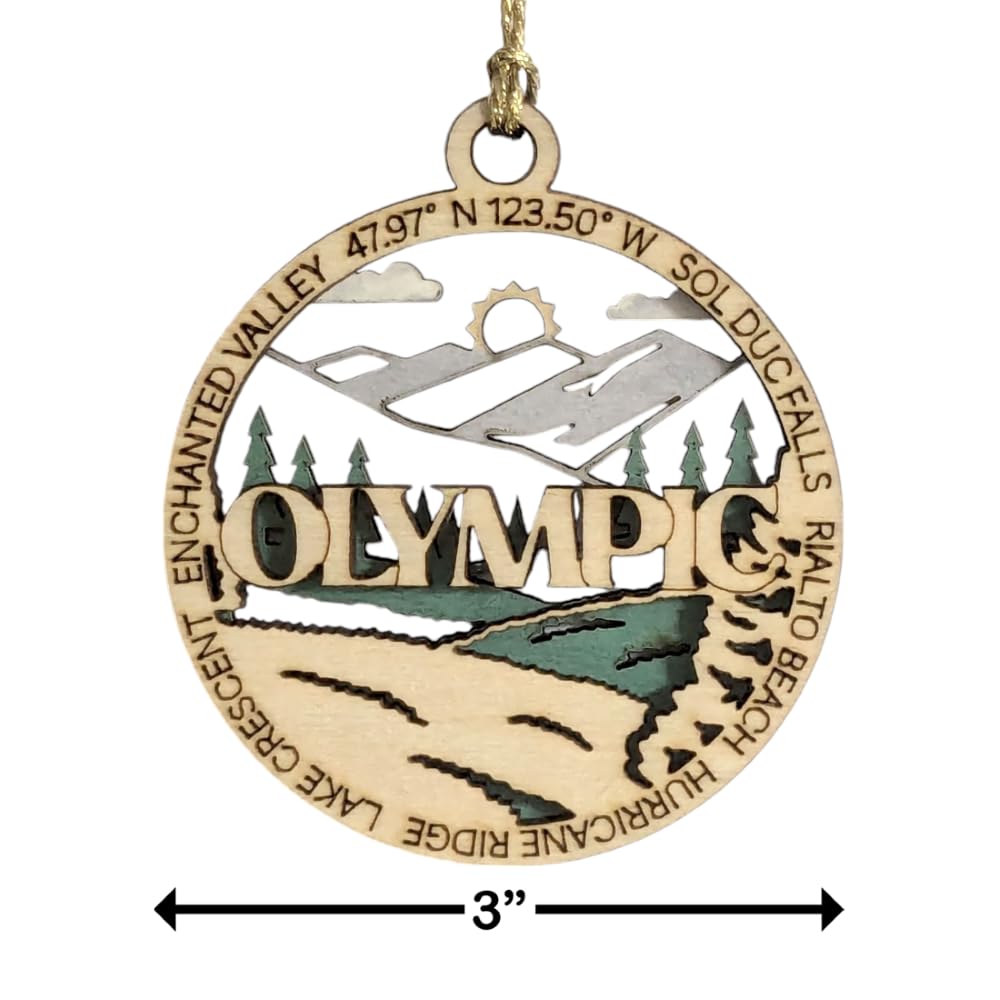3" Olympic National Park Ornament / Car Charm - USA Made