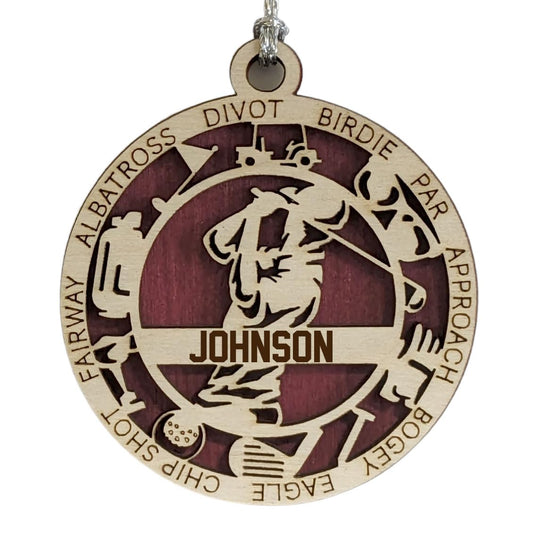 Personalized 3" Male Golf Icon Ornament