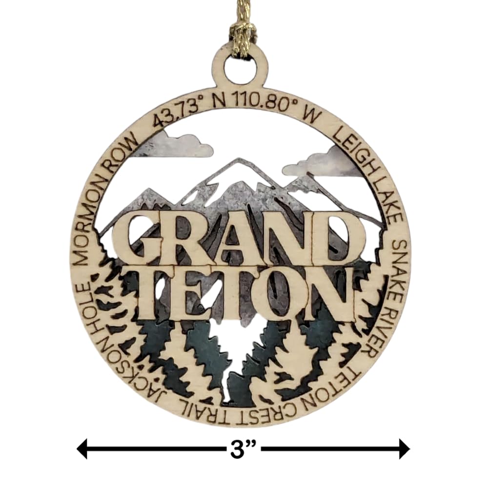3" Grand Teton National Park Ornament / Car Charm - USA Made
