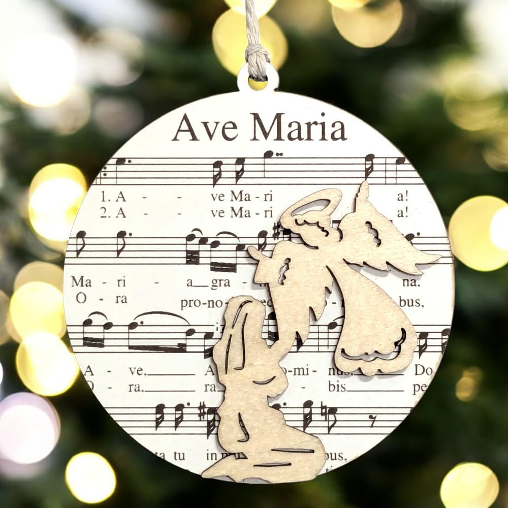 3.5" Ave Maria Sheet Music Christmas Ornament - USA Made