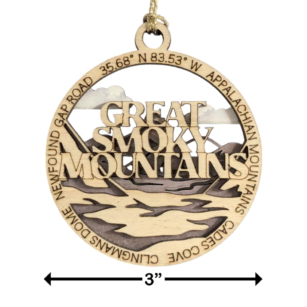 3" Great Smoky Mountains Ornament / Car Charm - USA Made