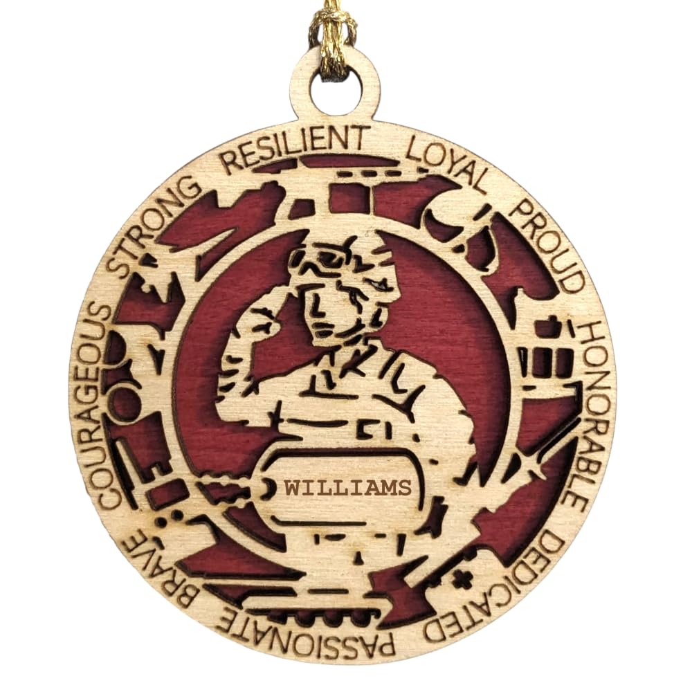 3" Marines Inspired Female Ornament, Field, Icons, Dog Tag