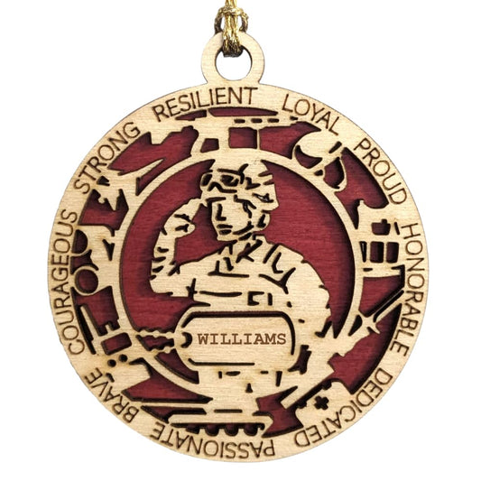 3" Marines Inspired Female Ornament, Field, Icons, Dog Tag