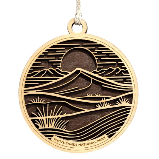 White Sands National Park 3.5" Wood Christmas Ornament