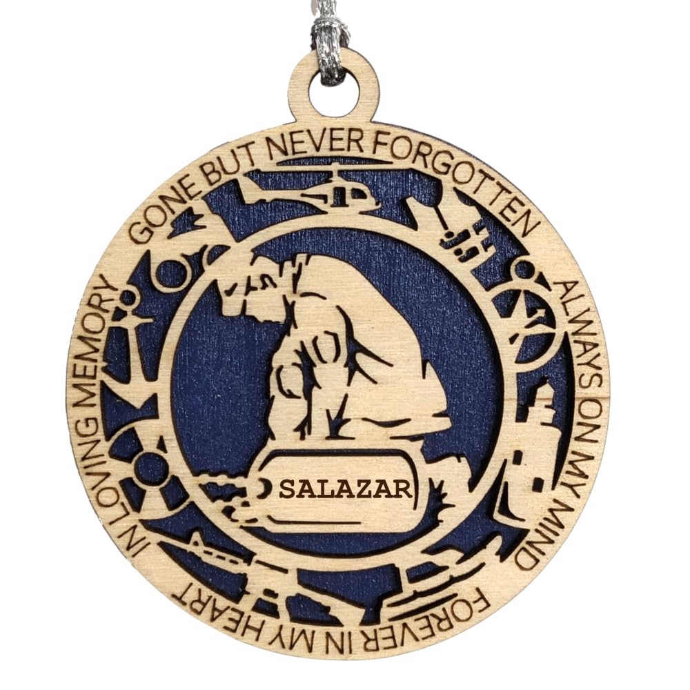 3" Coast Guard Memorial Ornament, Kneeling, Icons, Dog Tag