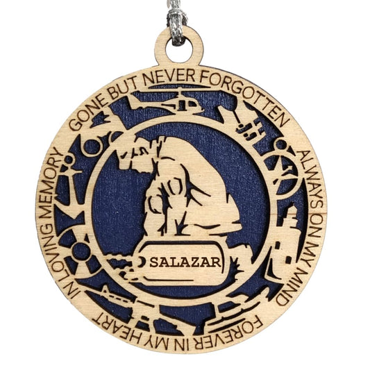 3" Coast Guard Memorial Ornament, Kneeling, Icons, Dog Tag
