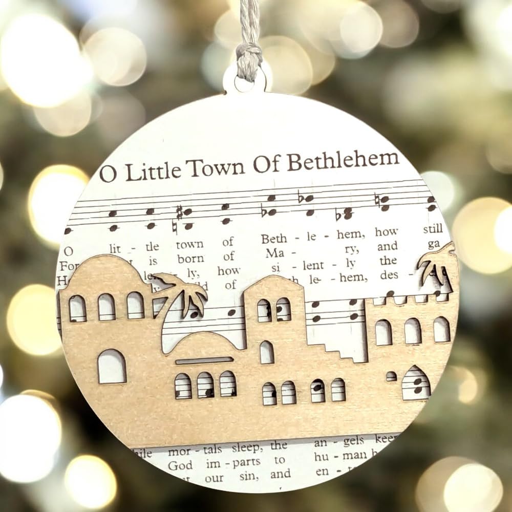 3.5" O Little Town of Bethlehem Skyline Ornament - USA Made