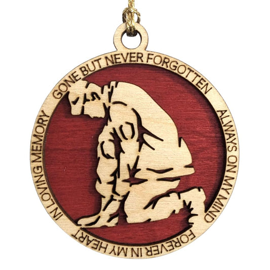 3" Marines Inspired Memorial Ornament, Kneeling Soldier