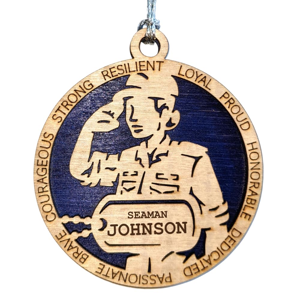 3" Coast Guard Female Sailor Ornament, Field Uniform, Dog Tag