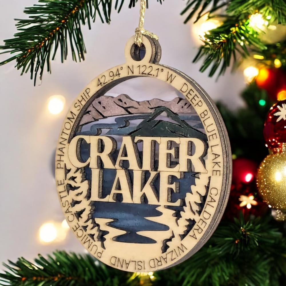 3" Crater Lake National Park Ornament / Car Charm - USA Made