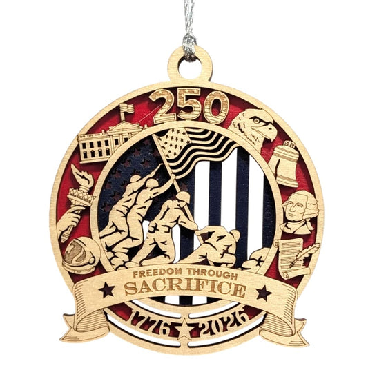 3.5" Freedom Through Sacrifice Military Ornament